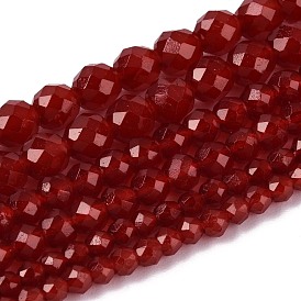 Стеклянные бусины, имитация нефрита , круглые, граненые