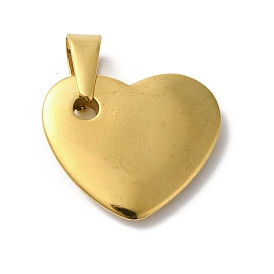 PVD Vacuum Plating 304 Stainless Steel Pendants, Heart Charm