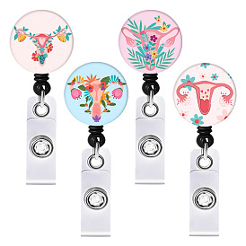 ABS Plastic Badge Reels, Felt Clip-On Retractable Badge Holders, Tag Card Holders, Flat Round