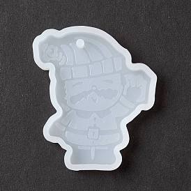 Christmas Theme DIY Santa Claus Pendant Silicone Statue Molds, Resin Casting Molds, for Portrait Sculpture UV Resin & Epoxy Resin Jewelry Making