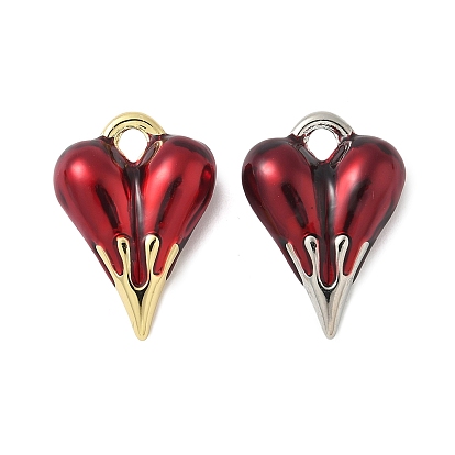 Латунь эмаль подвески, шарма сердца, без свинца и без кадмия, долговечный, стойки покрытие