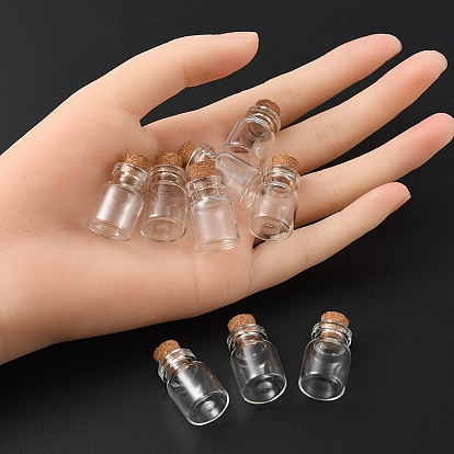 20Pcs Mini Cute Small Glass Jar Glass Bottles, Decorative Storage Pendants, Wishing Bottle, with Cork Stopper