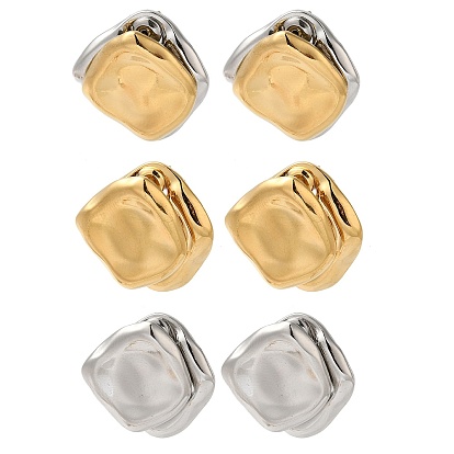 Женские серьги-гвоздики из нержавеющей стали, ромб