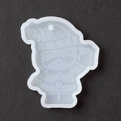 Christmas Theme DIY Santa Claus Pendant Silicone Statue Molds, Resin Casting Molds, for Portrait Sculpture UV Resin & Epoxy Resin Jewelry Making