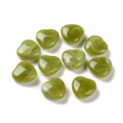 Бусины из смолы с имитацией драгоценных камней, сердце