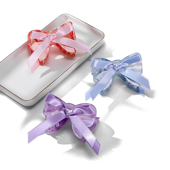 Заколки для волос в форме когтей из ацетата целлюлозы, аксессуары для волос для женщин и девочек, бантом