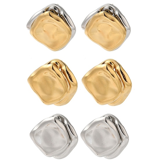 Женские серьги-гвоздики из нержавеющей стали, ромб