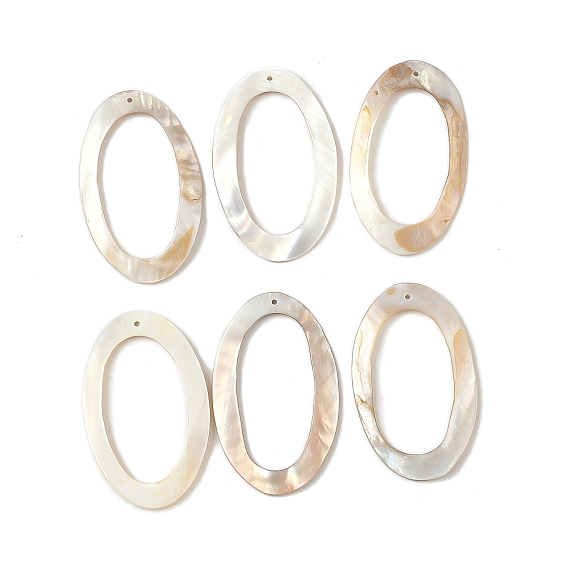 Естественных пресноводных оболочки большие кулоны, подвески овальные