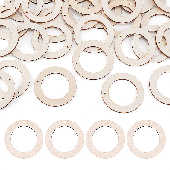 Неокрашенного дерева подвески, пончик