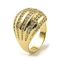 Bague en laiton plaqué en rack, micro pavé de zircone cubique, plaqué longue durée, sans plomb et sans cadmium