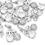 SHEGRACE Brass Micro Pave Clear Cubic Zirconia Pendants, Cadmium Free & Nickel Free & Lead Free, Cherry Charms