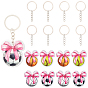 Наборы для ключей, включая прозрачные акриловые подвески с печатью и разъемные железные брелоки для ключей., бантик с футбольным мячом