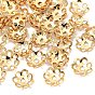 SHEGRACE Brass Beads Caps, Cadmium Free & Nickel Free & Lead Free, Flower