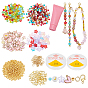 DIY Jewelry Kits, Including Zinc Alloy Lobster Claw Clasps, Glass Beads, Acrylic Bead and Alloy Enamel Charms, Mixed Shapes