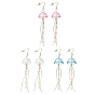 Iron Dangle Earrings, with Plastic Pendants, Jellyfish, Golden