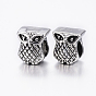 304 из нержавеющей стали европейские шарики, бусины с большим отверстием, сова
