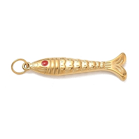 304 Stainless Steel Pendants, with Enamel, Fish Charms, Long-Lasting Plated