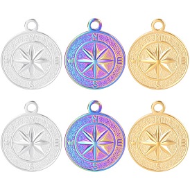 diy jewelry accessories necklace earrings pendant colorful stainless steel compass pendant 