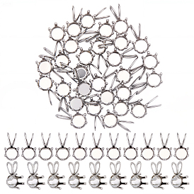 30 шт. 304 подвески-когти из нержавеющей стали со стразами, плоско-круглые