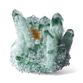 Green ghost crystal cluster natural raw stone decoration crystal bare stone soft decoration material