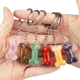 Bone Keychain, Gemstone Backpack Hanging Decoration