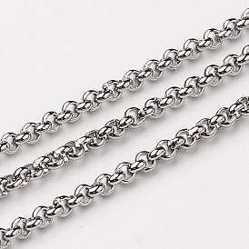 304 inoxydable chaînes rolo en acier, chaîne belcher, non soudée