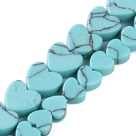 Synthetic Turquoise Beads Strands, Heart