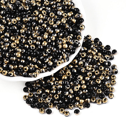 6/0 полупокрытые стеклянные бусины, два тона, круглое отверстие, рондель