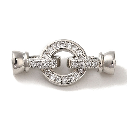 Стойка покрытие латунь проложить прозрачный кубический цирконий застегнуть застежки, долговечный, без кадмия и без свинца, плоско-круглые