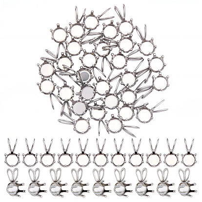 30 шт. 304 подвески-когти из нержавеющей стали со стразами, плоско-круглые