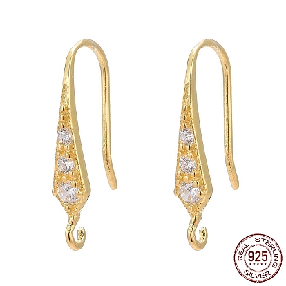 925 Sterling Silver, with Micro Pave Cubic Zirconia Earring Hooks, with 925 Stamp