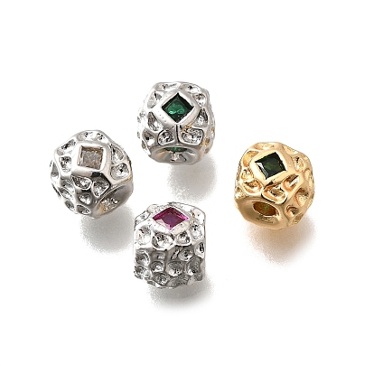 Латунные микро проложить кубического циркония бусы, без кадмия, без никеля и без свинца, столбец текстуры