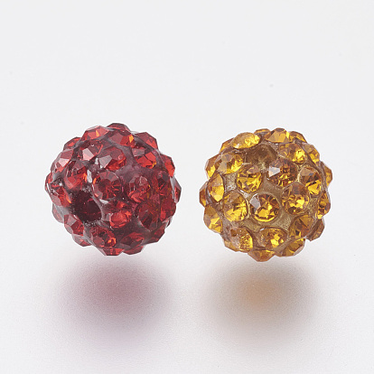 Resin Rhinestone Beads, Grade A, Round