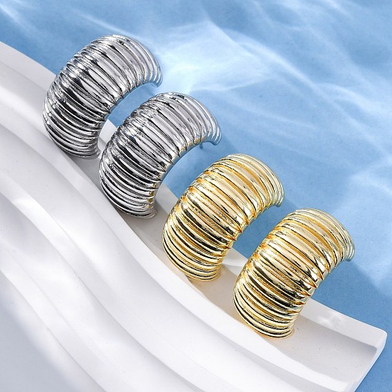 Серьги-гвоздики в форме буквы С из латуни, без свинца и без кадмия, долговечный, стойки покрытие