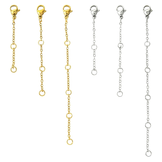 2 сумки 2 цвета 316 удлинитель цепи из хирургической нержавеющей стали, с карабин-лобстерами 