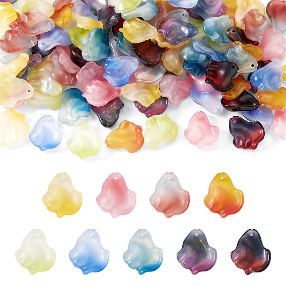 90 piezas 9 colores cuentas de murano hechas a mano, pétalos