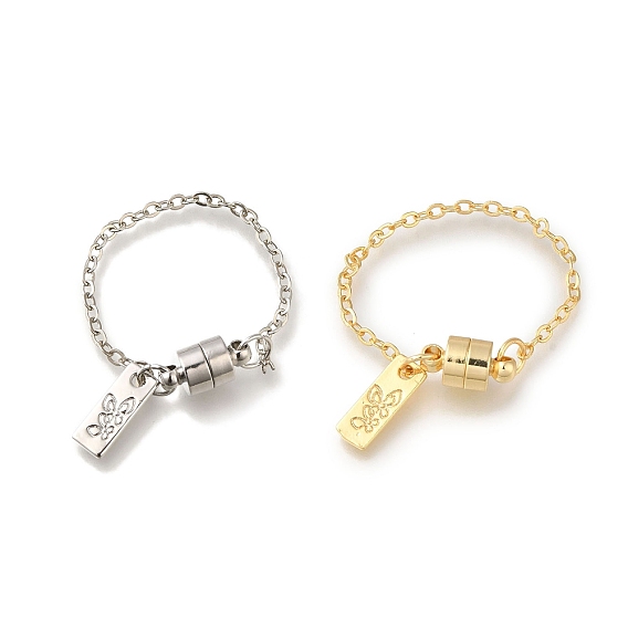 Латунь заканчивается цепи, магнитные застежки, без кадмия, без никеля и без свинца, с прямоугольной подвеской