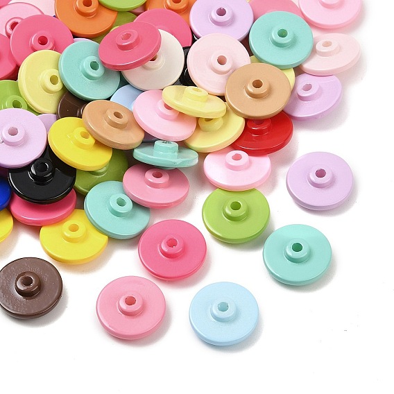 Непрозрачные акриловые бусины, плоско-круглые