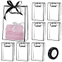 24Pcs Rectangle PVC Gift Bags with Hole Handle for Candy, Shopping with 1 Roll 25 Yards Polyester Ribbon