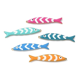 201 нержавеющей стальной эмали подвески, очарование рыбы, золотые