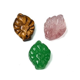 Подвески-конструкторы в виде девятихвостой лисы, вырезанные из натурального драгоценного камня.