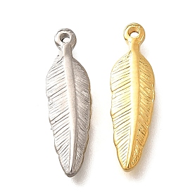 201 подвески из нержавеющей стали, прелести из перьев, ионное покрытие (ip)