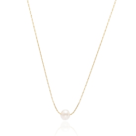 Collier pendentif en perles naturelles avec chaînes en acier titane pour femmes