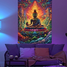 Buddha Altar Wiccan Witchcraft Tapestries, Polyester Backdrops, Photography Background Banner for Party Home Decoration, Rectangle