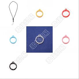 Cordón antipérdida ajustable de poliéster para cigarrillo electrónico, con bandas de silicona anillos de goma antideslizantes