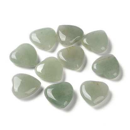 Natural Aventurine Heart Palm Stones, Crystal Pocket Stone for Reiki Balancing Meditation Home Decoration