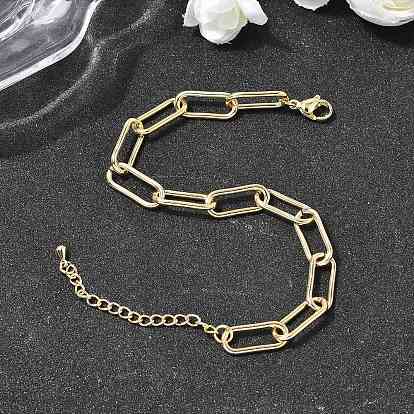 Браслеты-цепочки из латуни для женщин, стойки покрытие, долговечный, без кадмия и без свинца