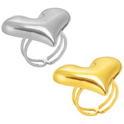 Нерегулярные сердечки из нержавеющей стали регулируемые кольца для пальцев