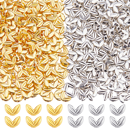 500 шт 2 цвета бусины из сплава тибетского стиля, лист