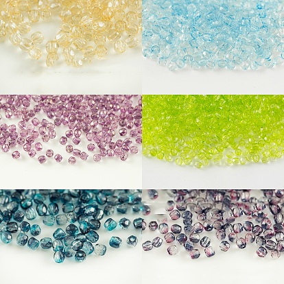 Czech Fire Polished Glass Beads, Faceted, Drum